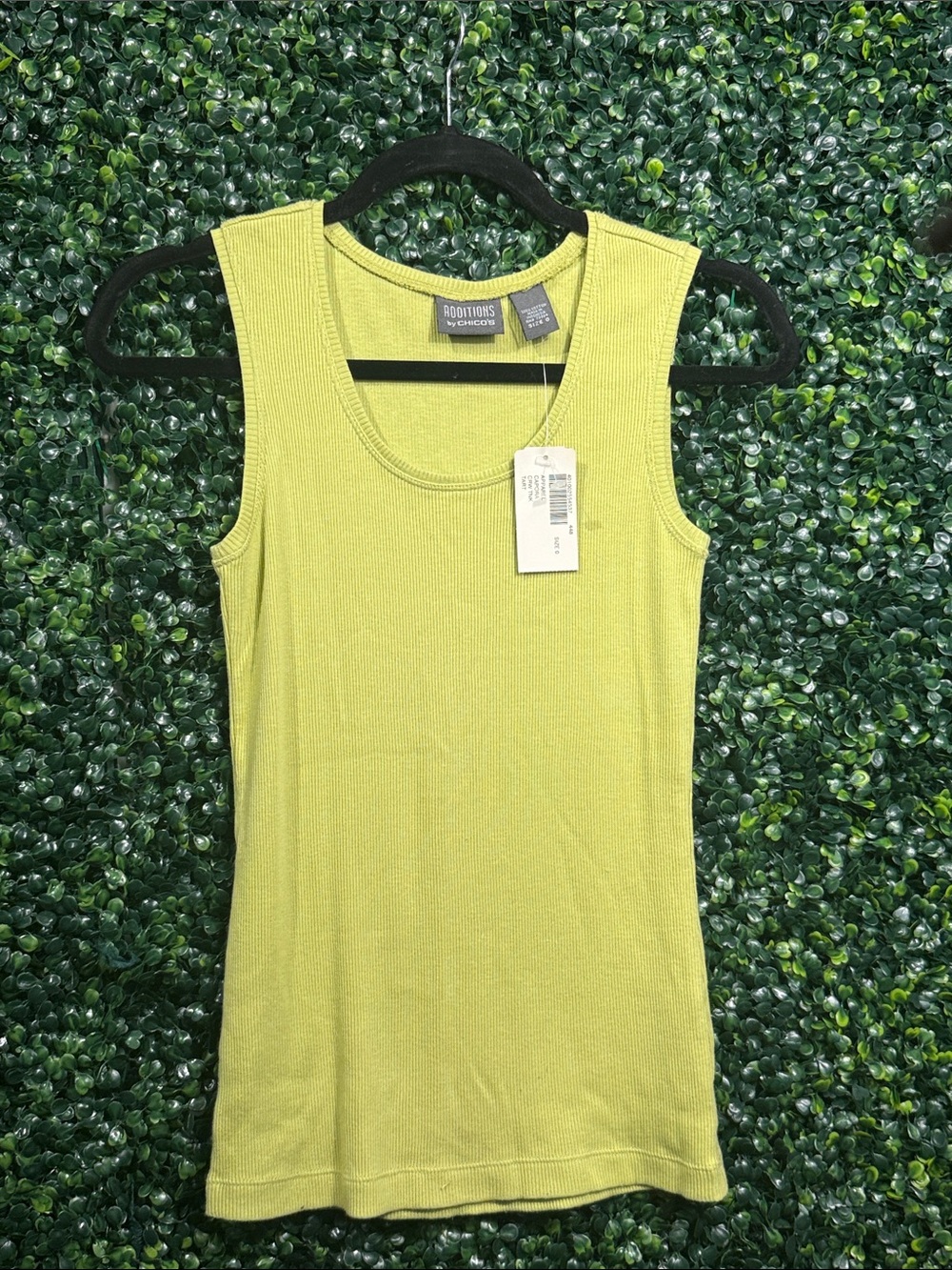 Chico's Chartreuse Ribbed Tank Top
